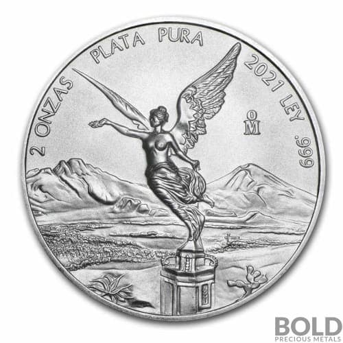 2021 Mexican Libertad 2 oz Silver BU