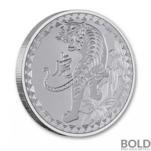 2022 Niue Lunar Year of the Tiger 1 oz Silver Colored Proof
