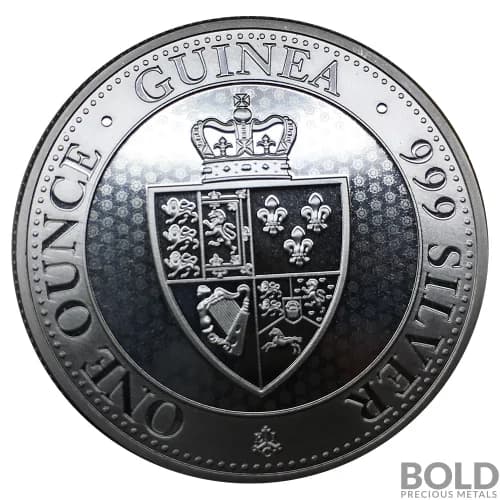 2019 Silver Saint Helena Spade Guinea - 1 oz-Impaired