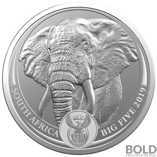 2019 Silver South Africa Big Five Elephant BU - 1 oz