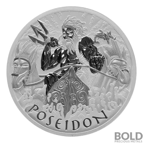 2021 Tuvalu Gods of Olympus: Poseidon 5 oz Silver BU