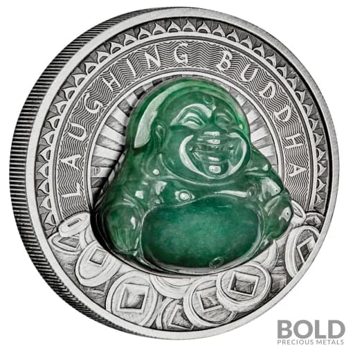 2019 Tuvalu Laughing Buddha Antiqued 1 oz Silver