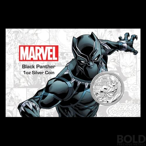 2018 Silver 1 oz Tuvalu Black Panther (In Card)