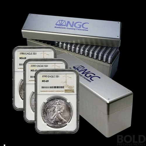 1986-2022 American Silver Eagle 38-Coin Set NGC MS69 (Type 1 & 2)