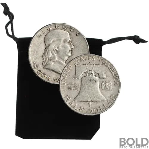 90% Silver - $1 FV Franklin Half Dollar Circulated