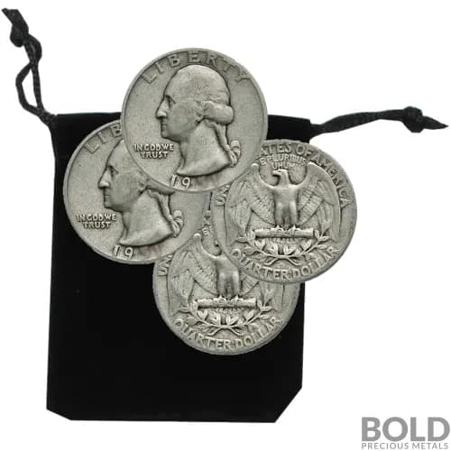 90% Silver - $1 FV Washington Quarter Circulated