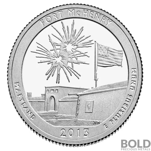 2013-S Silver Proof ATB Quarter - FORT MCHENRY