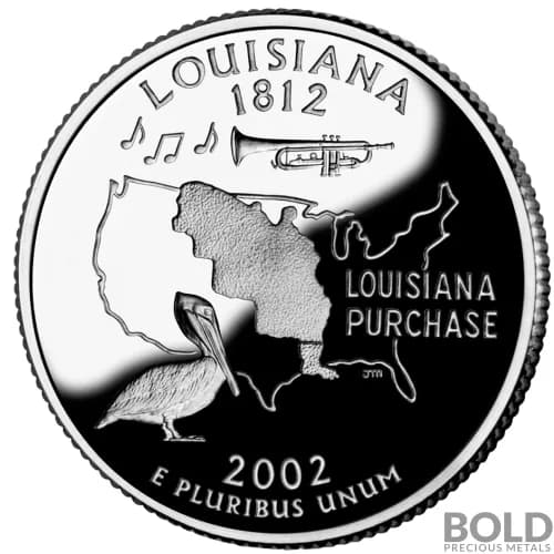 2002-S Silver Proof State Quarter - LOUISIANA