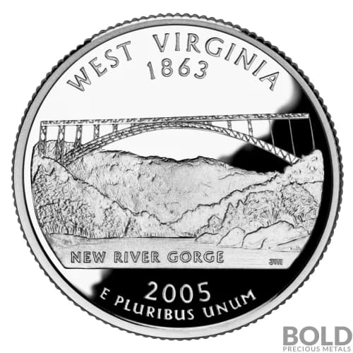 2005-S Silver Proof State Quarter - WEST VIRGINIA-Impaired
