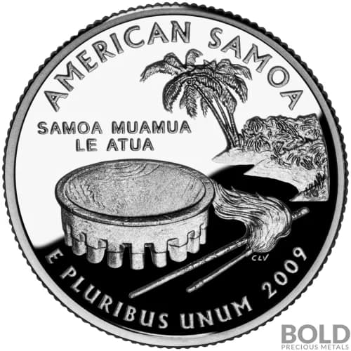 2009-S Silver Proof Territories Quarter - AMERICAN SAMOA