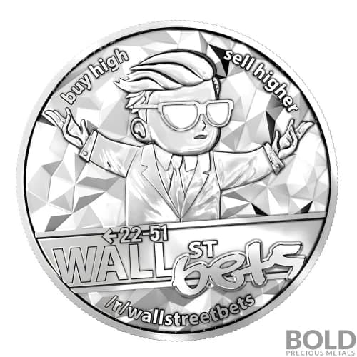 2021 WALLSTREETbets 1 oz Silver BU Round