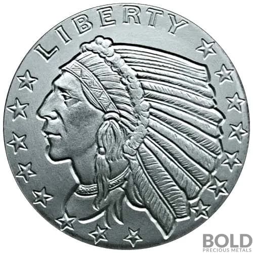 Silver - 1 oz Incuse Indian Round