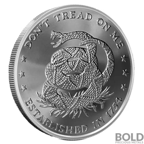 Silver - 5 oz Don't Tread On Me Round