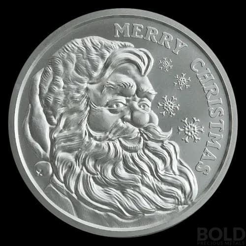 Silver - 1 oz Merry Christmas Santa Round (2020)