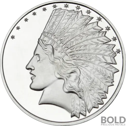 Silver 1 oz $10 Indian Round