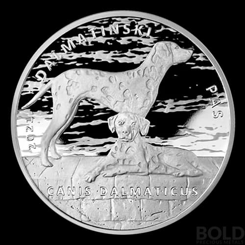 2021 Silver Germania: Croatia Dalmatian Dog BU - 1 oz
