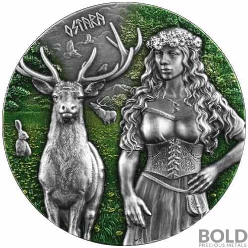 2023 Germania Valkyries: Ostara 2 oz Silver BU Ultra High Relief