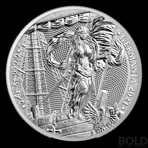2021 Lady Germania 10 Mark 2 oz Silver BU Round