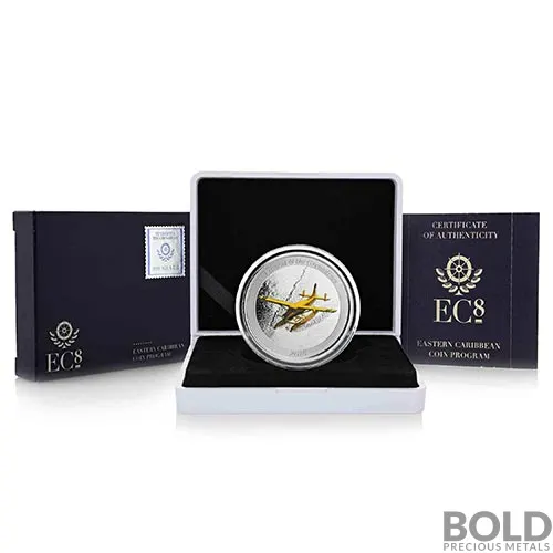 2018 EC8 St Vincent Grenadines Seaplane 1 oz Silver Proof (Colored)