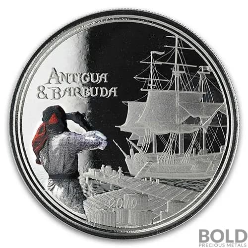 2019 Antigua & Barbuda Silver Rum Runner Proof 1 oz (Colored)