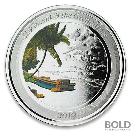2019 EC8 St Vincent Grenadines Seaplane 1 oz Silver Proof (Colored)