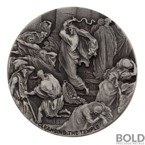 2022 Silver 2 oz Fiji Cleansing the Temple Biblical Series Coin