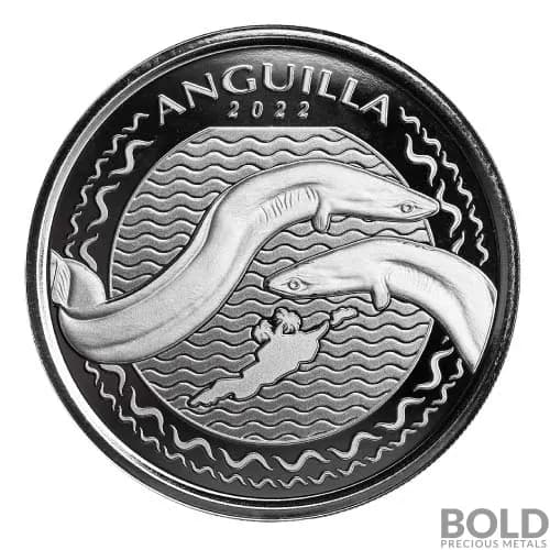 2022 1 oz Silver EC8 Anguilla Eel BU (No Capsule)