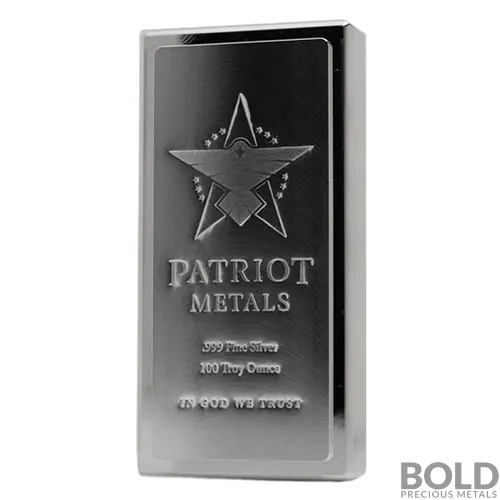 Silver 100 oz Scottsdale Patriot King Stacker Bar