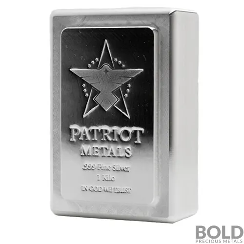 Silver 1 Kilo Scottsdale Patriot King Stacker Bar
