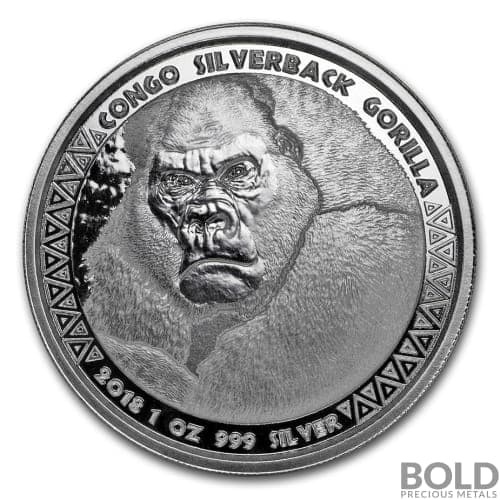 1 oz Silver Republic of Congo Gorilla 2018