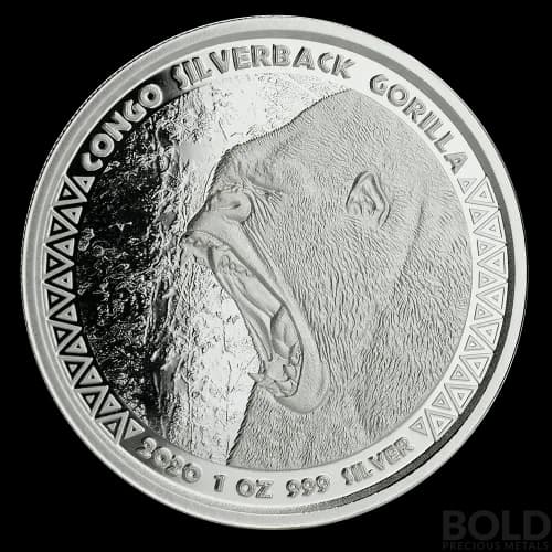 2020 Republic of Congo Gorilla Silver 1 oz