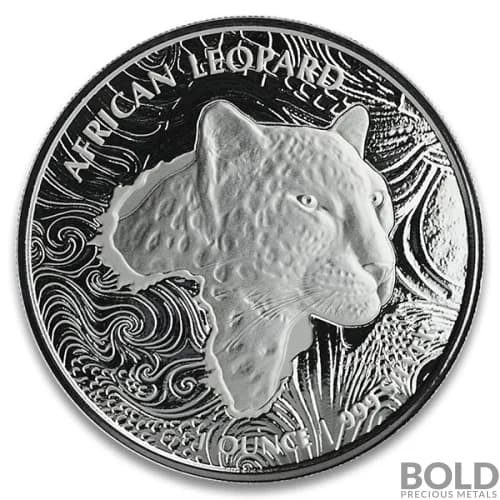 2019 Silver 1 oz Republic of Ghana African Leopard