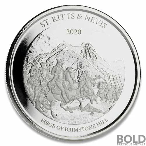 2020 EC8 St Kitts & Nevis Silver Brimstone Hill 1 oz BU