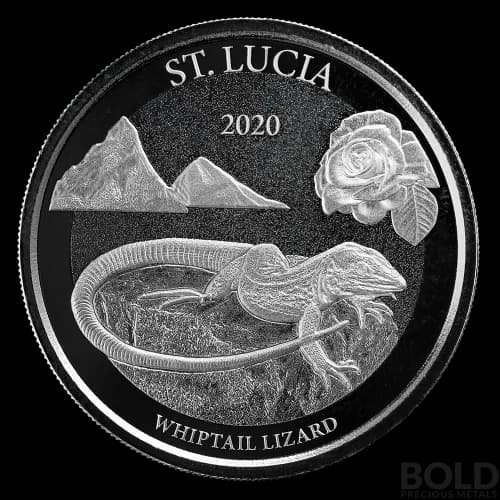2020 EC8 St. Lucia Whiptail Lizard 1 oz Silver BU