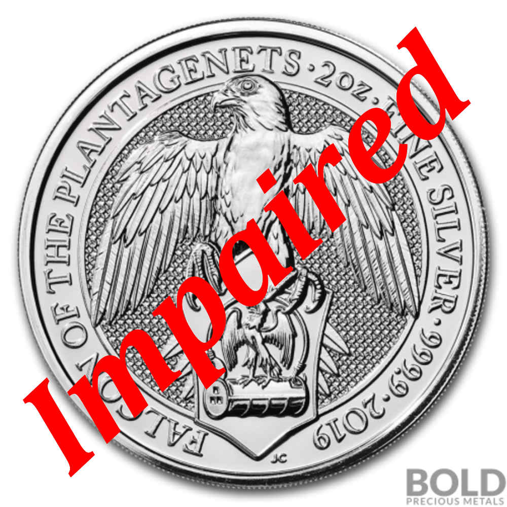 2019 Silver Britain Queen's Beasts The Falcon 2 oz *IMPAIRED