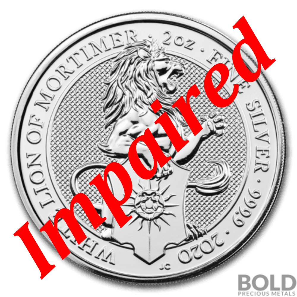 2020 SilverBritain Queen's Beasts White Lion 2 oz *IMPAIRED