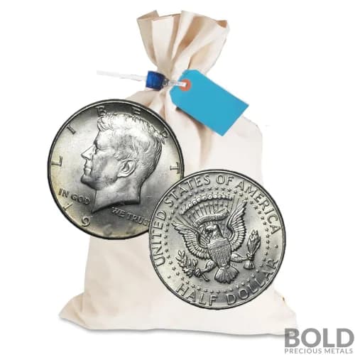 90% Silver - $50 FV Kennedy Half Dollars Bag Circulated/Junk