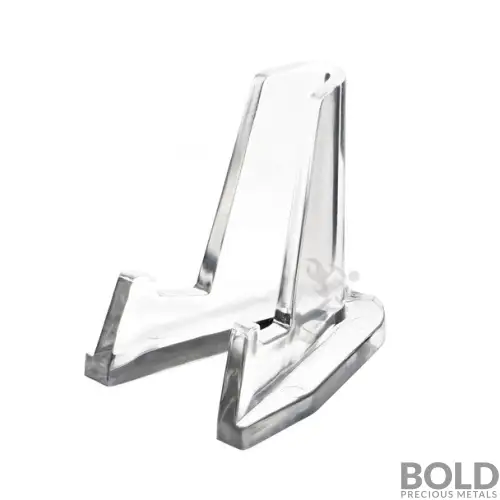 Small Display Stand Deluxe Easels with 1/4" Shelf (CLEAR)