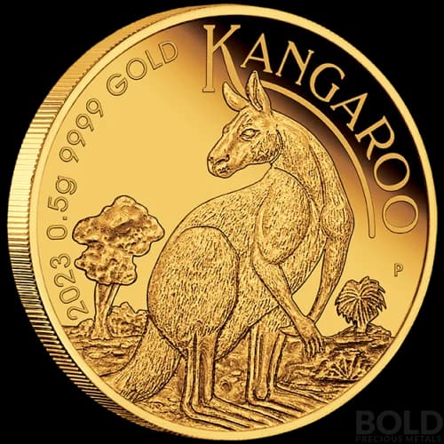 2023 Gold 1/2 Gram Perth Kangaroo Proof In Card