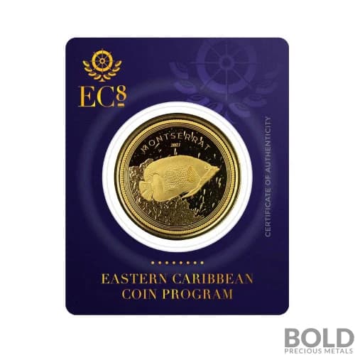 2021 Gold 1 oz Montserrat Angelfish Coin BU