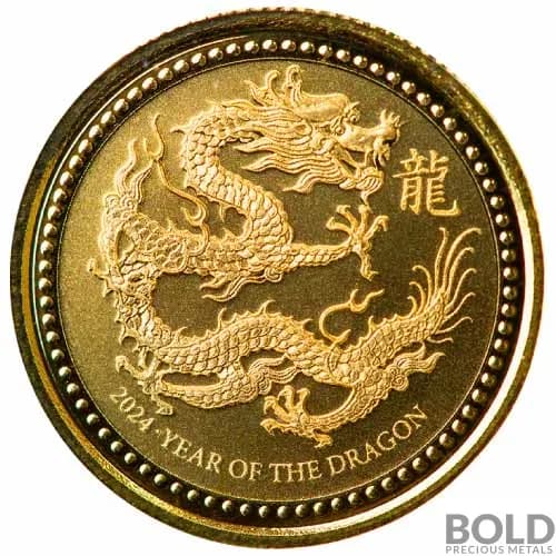 2024 1/10 oz Samoa Year of the Dragon Gold Coin (Prooflike)