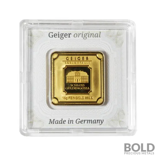 Gold 10 Gram Geiger Edelmetalle Square Bar