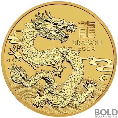 2024 1 oz Perth Lunar Year of the Dragon Gold Coin (BU)