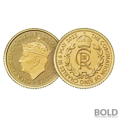 2023 Gold 1/10 oz Royal Mint King Coronation Crown BU