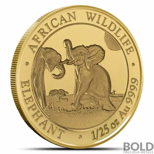 2024 1/25 oz Somalia Elephant Gold Coin (BU)