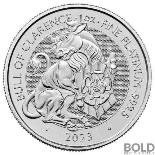 2023 Platinum 1 oz Great Britain Tudor Beasts: Bull of Clarence BU Coin