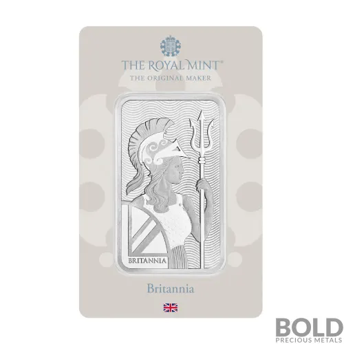 Silver 100 Gram Royal Mint Britannia Bar