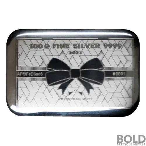 2023 Silver 100 Gram Pressburg Gift Bar