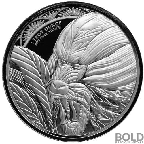 2022 Silver 1 oz Cameroon Mandrill Monkey Coin BU
