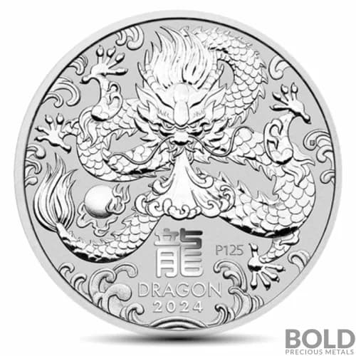 2024 1 Kilo Perth Lunar Year of the Dragon Silver Coin (BU)
